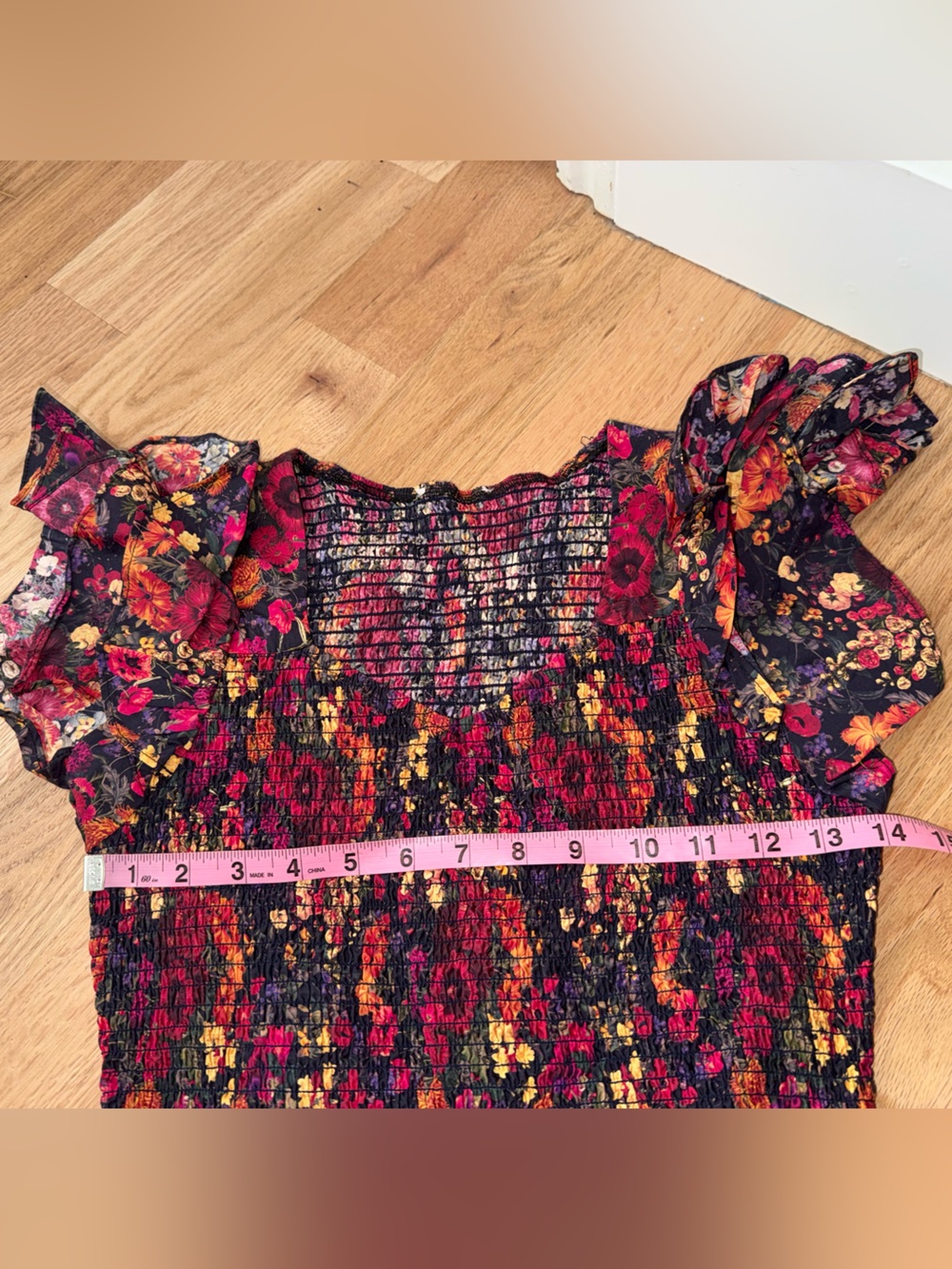 Ivy City Co. 100% Cotton Hattie Dress in Night Garden Floral Smocked Midi Small - Picture 5 of 9